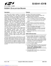 Silicon Laboratories Si5041-EVB Manual
