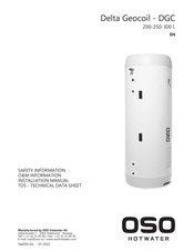 OSO HOTWATER DGC 300-3 kW Installation Manual