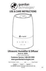 Guardian pureguardian H997 Use & Care Instructions Manual