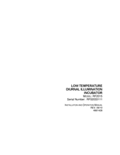 Sheldon RF2015 Installation And Operation Manual