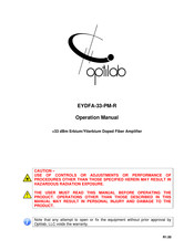 OPTILAB EYDFA-33-PM-R Operation Manual