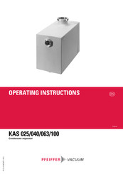 Preiffer KAS 025 Operating Instructions Manual
