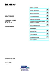 Siemens SIMATIC HMI OP37/Pro Equipment Manual