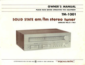 Tandy Radio Shack Realistic TM-1001 Owner's Manual