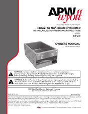 APW Wyott CW-2Ai Installation And Operating Instructions Manual