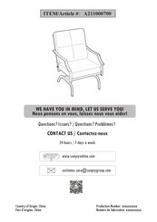 Sunjoy A211000700 Assembly Instructions Manual