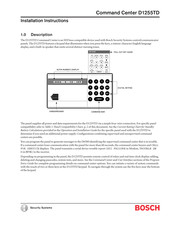 Bosch D1255TD Quick Start Manual