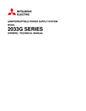 Mitsubishi Electric 2033G Series Owner Technical Manual