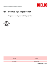 Riello RLS 130/EV Installation, Use And Maintenance Instructions