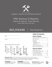 Feel Good mr steam Fifth Avenue W634 Installation, Operation And Maintenance Manual