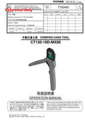 JAE CT150-19D-MX80 Operation Manual