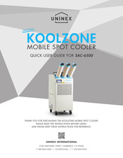 UNINEX Nakatomi Koolzone SAC-6500 Quick User Manual