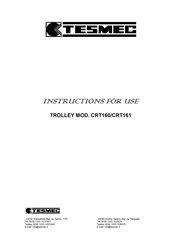 Tesmec CRT160 Instructions For Use Manual