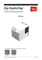Zip HydroTap CS 75 Installation And Operating Instructions Manual