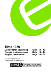 Elma Instruments 5706445340255 User Manual
