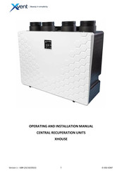 Xvent XH1-30-ECS0HRXAS-0A0 Installation And Operation Manual