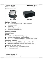 POSIFLEX PB-4700 Quick Installation Manual