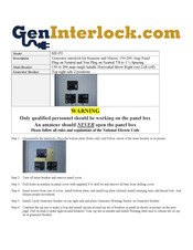 Geninterlock SIE-P2 Instructions