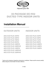 Argo ADG ECO PLUS 71PH Installation Manual