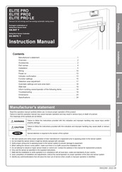 Optex ELITE PRO Instruction Manual