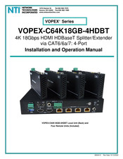 Network Technologies Incorporated VOPEX-C64K18GB-4HDBT Installation And Operation Manual