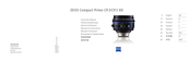 Zeiss Compact Prime CP.3 XD Instruction Manual