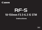 Canon RF-S 18-150mm F3.5-6.3 IS STM Instructions Manual