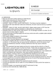 Signify LIGHTOLIER IS-MD1R Instructions For Installation And Operation Manual