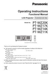 Panasonic PT-MZ14K Manuals | ManualsLib