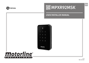 Motorline professional MPXR92MSK User& Installer's Manual