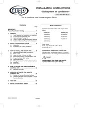 Argo AWMI70AHL Installation Instructions Manual