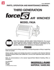 Ingersoll-Rand force5 FA5A-SXK1 Parts, Operation And Maintenance Manual