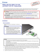 Extron electronics FOX3 T 301 Setup Manual