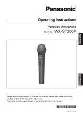 Panasonic WX-ST200 Operating Instructions Manual