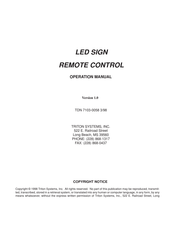 Triton LED SIGN Operation Manual