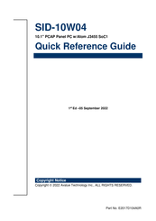 Avalue Technology SID-10W04 Quick Reference Manual
