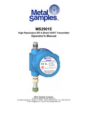 Metal Samples MS2901E Operator's Manual
