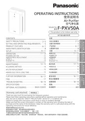 Panasonic F-PXV50A Operating Instructions Manual