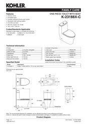 Kohler K-23188X-C Installation And Care Manual