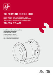 S&P TD-355 Installation And Wiring Instructions