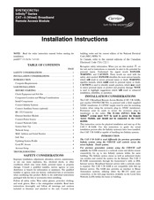 Carrier Infinity series Installation Instructions Manual