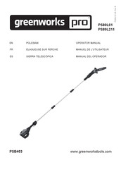 GreenWorks Pro PS80L01 Operator's Manual