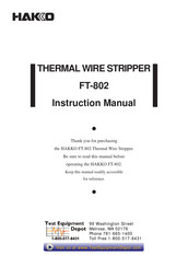 Hakko Electronics FT-802 Instruction Manual
