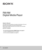 Sony DXSM5511BT Owner's Record