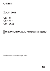 Canon CN8x15 Operation Manual