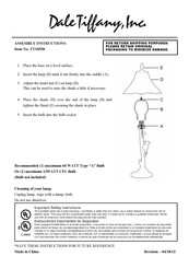 Dale Tiffany TT10528 Assembly Instructions