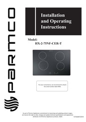 Parmco HX-2-75NF-CER-T Installation And Operating Instructions Manual