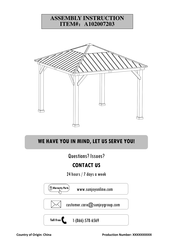 Sunjoy A102007203 Assembly Instruction Manual