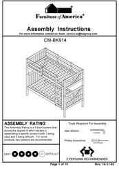 Furniture of America CM-BK914 Assembly Instructions Manual