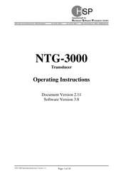 HSP NTG-3000 Operating Instructions Manual